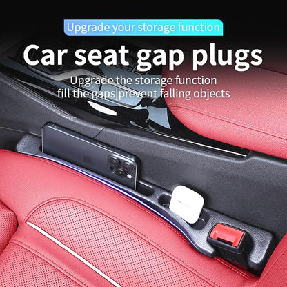 2 Pack Car Seat Gap Filler Stopper/Catcher, No-Drop Guard Insert Blocker | between Seat and Console Black Auto Crevice Strip Pad plug Seat Gap Guard Spacer A02 - Image 2