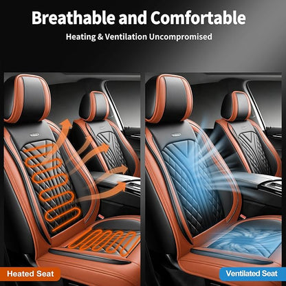 for Subaru Impreza 2012-2026 Car Seat Covers, Full Set, Red | Luxury Full Coverage Leather Seat Protectors, Waterproof Breathable, Non-Slip, Easy to Install, Airbag Compatible, All-Season - Image 6