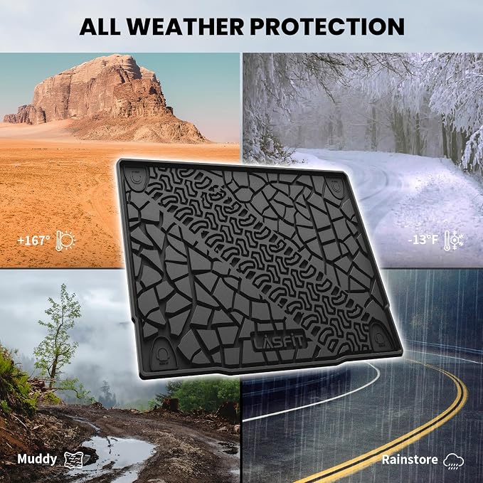 LASFIT Cargo Mat for Ford Bronco 4-Door 2026 2025 2024 2023 2022 2021 | All Weather TPE Cargo Area Protector Custom Fit Full Coverage Trunk Liner Easy Clean Anti-Slip Not Fit Bronco Sport or 2 Door - Image 8