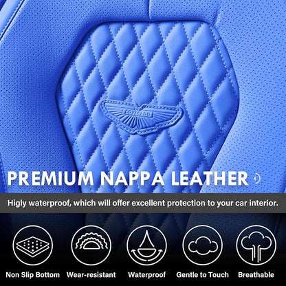 Coverado Automotive Seat Covers Front Seats, Seat Covers 2 Pack, Blue Car Seat Cover, Waterproof Auto Seat Covers, Car Seat Cushion, Front Car Seat Covers Leather Car Seat Protector Fit for Most Cars - Image 6