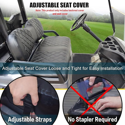NOKINS Golf Cart Diamond Front Seat Covers for Yamaha Drive G29 & Drive 2 | Durable Vinyl Build；UV Resistant；All-Weather Protection - Image 2