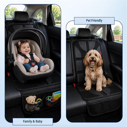 Autobase Car Seat Protector for Child Car Seat | Largest and Thickest Waterproof Backseat Protector for Kids and Pets | Heavy-Duty Non-Slip Rubber Padded Backing (Black, XL – 1 Pack) - Image 5