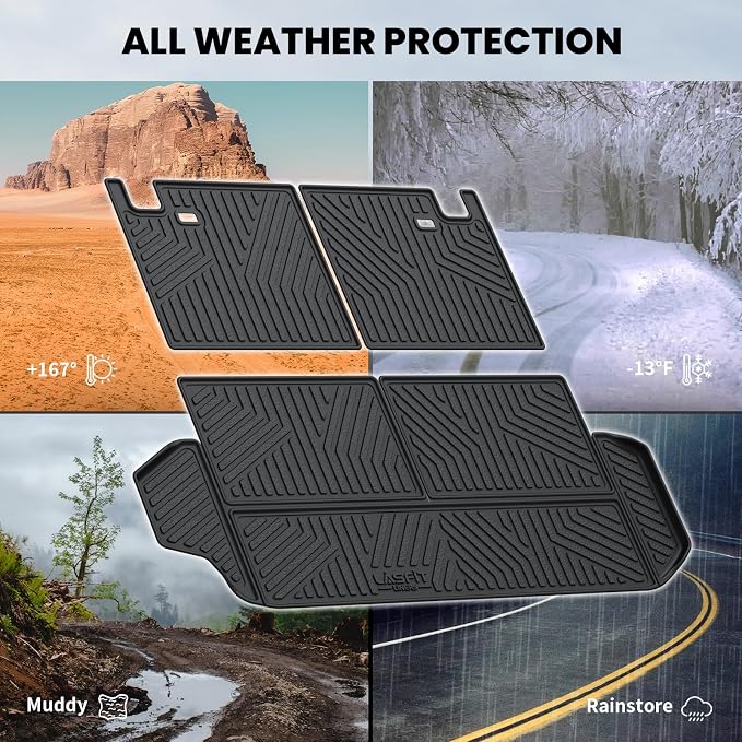 LASFIT Cargo Mat for Toyota 4Runner 2025-2026 (Only Fit 7-Seats) | All Weather Custom Fit Anti-Slip Pet Friendly Easy Clean TPE Trunk & Backrest Mats for 6th Gen 4Runner, Black - Image 7