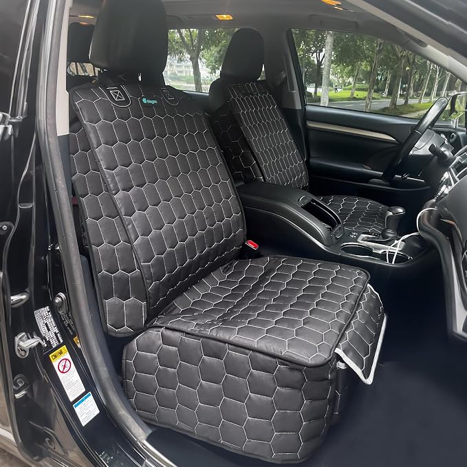 Meginc Front Seat Covers for Cars,Waterproof Car Seat Protector with Side Flaps 600D Fabric Front Seat Dog Cover for Trucks Vans SUVs Sedans, Non Slip Scratch Proof Seat Covers for Dogs in Car - Image 8