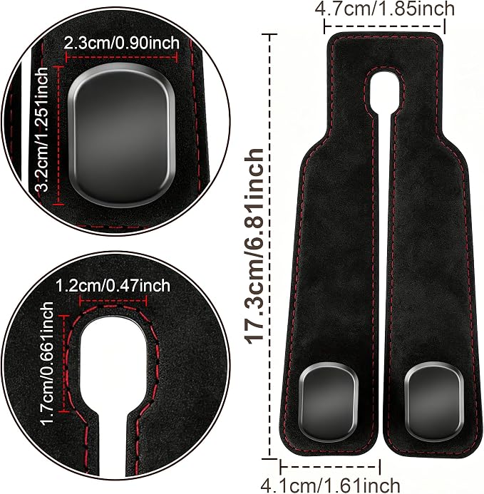 SUKIPIN Car Hooks, Car Seat Headrest Hooks for Purses and Bags 4-Pack Black | Car Accessories for Women, Solid Durable Construction, Quick Tool-free Mounting, Universal Fit for Most Vehicle Headrests - Image 2