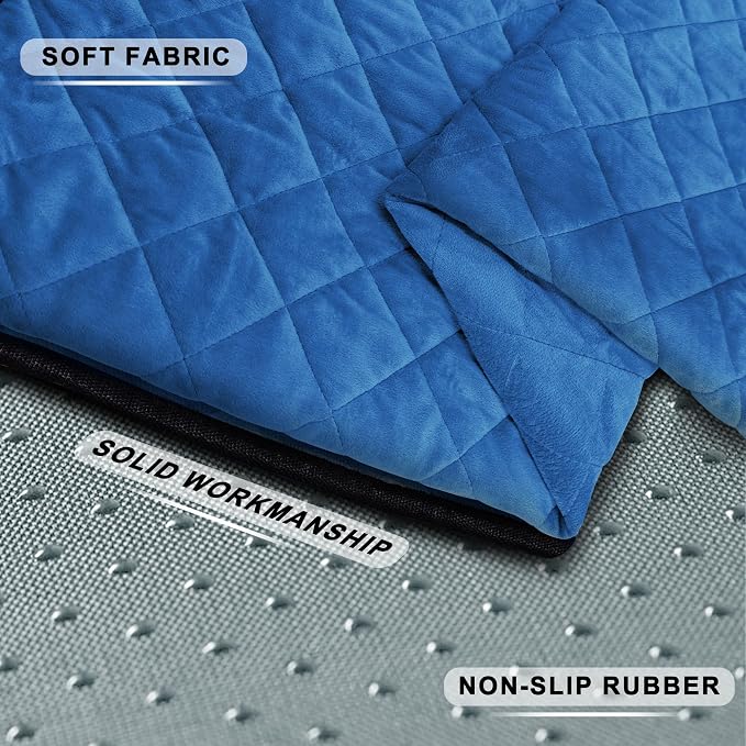 YOKYHOM Golf Cart Seat Covers, Thickened Short Plush Seat Towel Blanket with Non-Slip Backing, Soft & Heavy Duty, Fits Most 2 & 4 Passenger EZGO Yamaha Club Car, 51"x30.5", Deep Blue - Image 3
