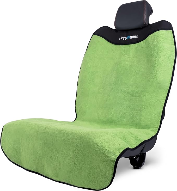 Happeseat Waterproof Car Seat Cover & Protector, Green | Universal Fit, Car Seat Towel Cover, Slip Resistant Backing, Machine Washable, Fits Front & Back, Easy Install & Storage by HAPPEGEAR