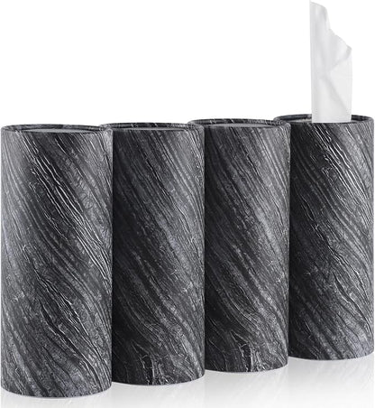 SINGARO Car Tissue Holder, 4 Pack Car Cup Holder Facial Tissues with Travel Tissue Bag, Quick and Convenient Flower Combination Car Tissue Box(4 Canisters/200 Tissues) Gray by SINGARO