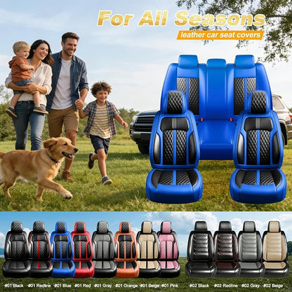 Fit Cherokee Seat Covers Custom Fit for Jeep Cherokee 2014-2026, Full Set | Premium Leather Full Coverage Protectors, Waterproof, Breathable, Scratch Resistant, Easy Wipe, Airbag Compatible, Black+Blue - Image 9