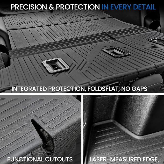 Cargo Mat for Chevy Equinox & GMC Terrain 2025-2026 Accessories | Gas Only, One-Piece Cargo Liner & Rear Seat Back Protector, All Weather TPE, Non Slip & Odorless & Scratch Proof, Quick Clean - Image 6