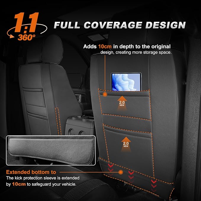 Custom Fit Seat Covers for Honda CRV 2015 2016 | Full Set Faux Leather Full Coverage Waterproof Airbag Compatible CR-V Seat Protector (5 Seats,Gray) - Image 5
