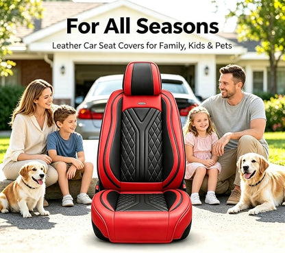 for Subaru Impreza 2012-2026 Car Seat Covers, Full Set, Red | Luxury Full Coverage Leather Seat Protectors, Waterproof Breathable, Non-Slip, Easy to Install, Airbag Compatible, All-Season - Image 9