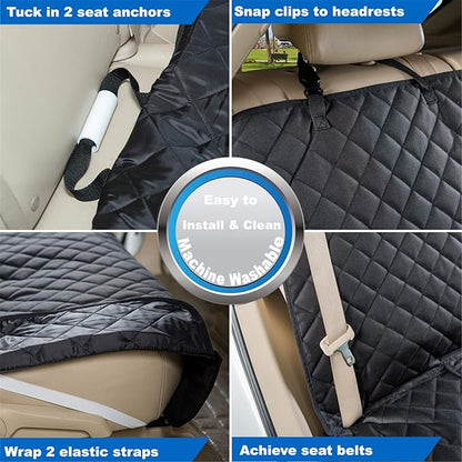 VIEWPETS Bench Car Seat Cover Protector, Waterproof Heavy-Duty, Black | Nonslip Dog Back Seat Cover Protect from Mud, Spills, Scratches, Machine Washable, Universal Fit for Vehicles, Trucks&SUVs - Image 6