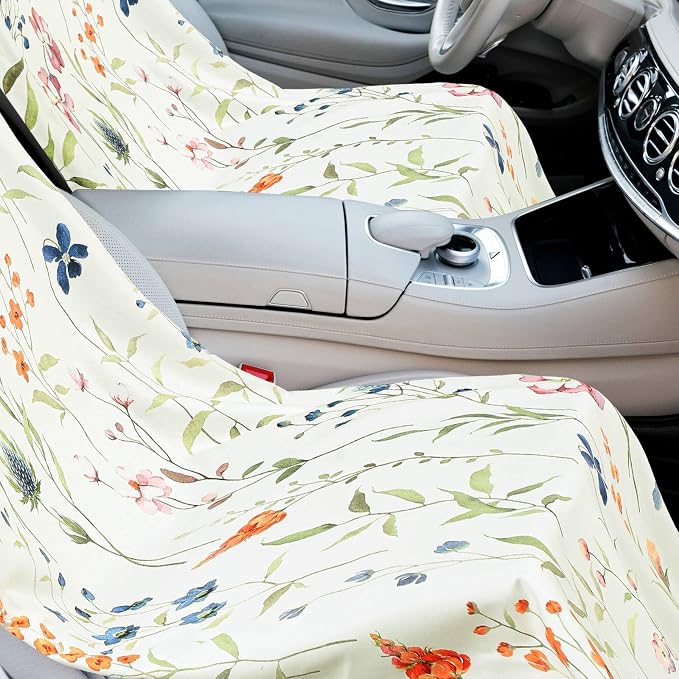 Hahafelt 2 Pack Car Seat Towel Covers with Storage Bag 63 x 32 Inch Athletic Running Towel Seat Sweat Washable Non Slip Cover Gift for Car Outdoor Sport Activities (Wildflowers) - Image 3