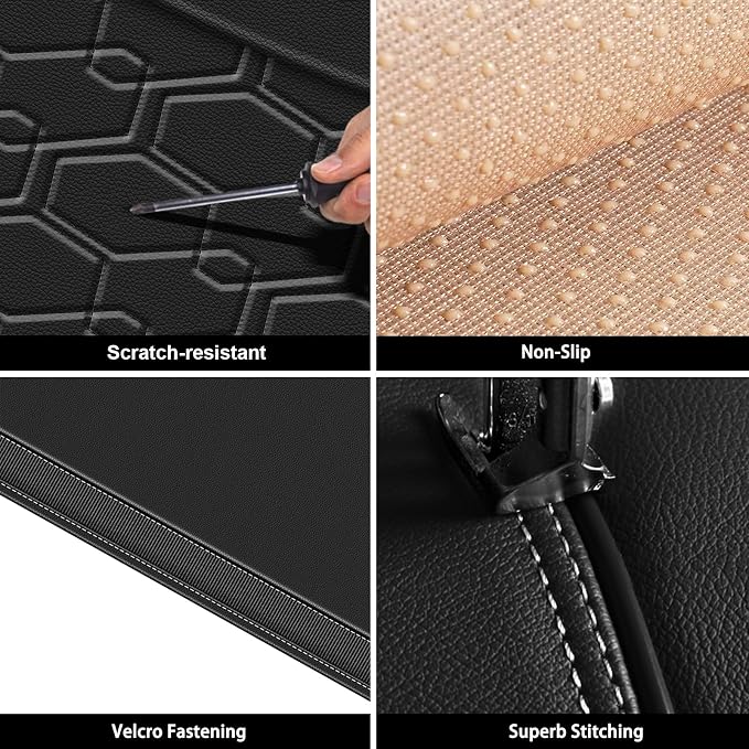 Car Seat Covers for Subaru Outback 2007-2026 2027 Full Set Faux Leather | Waterproof Breathable Scratch Resistant 360° Wrap Airbag Compatible Easy Clean (5 Seats,Black) - Image 6