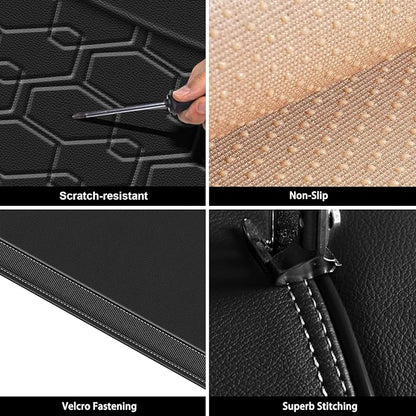 Car Seat Covers for Nissan Kicks 2018-2026 2027 Full Set Faux Leather | Waterproof Breathable Scratch Resistant 360° Wrap Airbag Compatible Easy Clean (5 Seats,Black) - Image 6