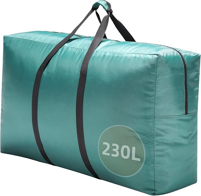 Extra Large travel duffel bag with Strong Handles, 230L Waterproof duffel bag, Durable Zippers, Extra Large Storage Totes for Space Saving and Moving Supplies, Green by Unknown