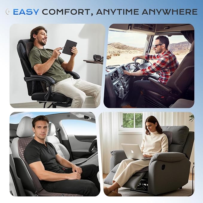 Coverado Summer Ventilated Car Seat Cushion, 12V-24V Dual Blowing & Suction Cooling Pad with 8 Turbo Fans, 3-Speed Adjustable, Universal Fit for Cars, SUVs, Trucks & Vans - Brown - Image 5