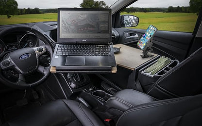 AutoExec Reach Desk Front Seat Car Desk and Portable Workstation with Phone Mount and Phone Vent Clip, Natural - Image 7