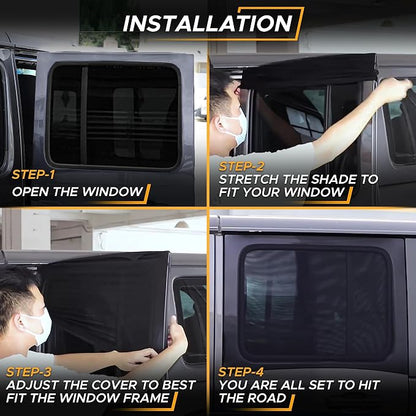 EcoNour Rear Window Shade for Jeep Wrangler Car Window Mesh Screen | For Camping, Bug & Privacy Blackout Window Cover to Protect Sun & UV Rays 1997 to 2025 Jeep Wrangler JK TJ JL & Gladiator JT - Image 8