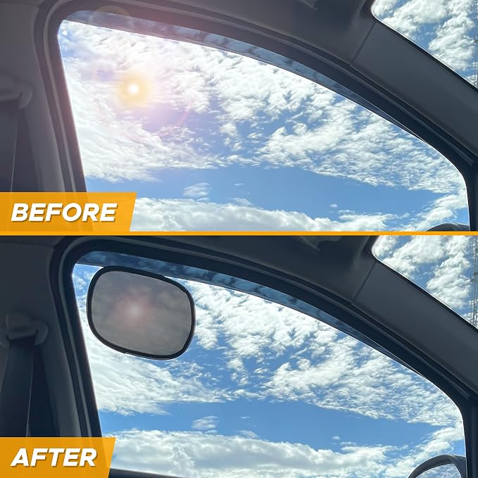 EcoNour Miniature Static Cling Window Shade for Car Sun Visor (2 Pack) | Windshield Sun Shade Static Cling for Driving Glare Shield | Cling Car Shade for Windshield |Glare Protection Accessories - Image 6