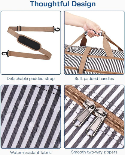 100L EXTRA LARGE Foldable Waterproof Travel Duffle Bag for Men and Women | with Shoe Compartment, Duffel for Weekender Gym Sport, Tear Resistant, Polyester - Image 5