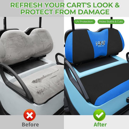 10L0L Golf Cart Seat Covers for Yamaha EZGO Club Car Seat Towel Cushion | Breathable Mesh All-Season Front/Rear Seat Blanket, UV Resistant, Cool Comfort, Machine Washable, Easy On, Great Golf Gift - Image 3