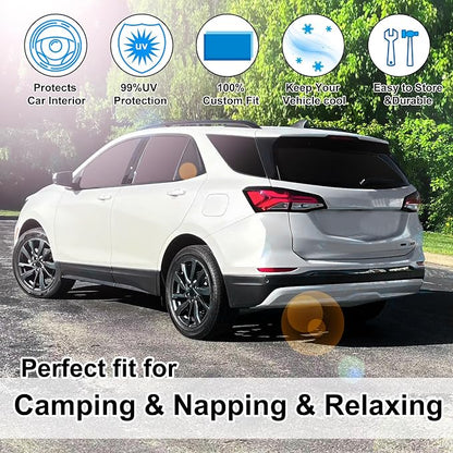 TINGLU Window Shades for Chevrolet/Chevy Equinox 2018-2024 Accessories Car Side Full Windows Rear Triangular Windshield Sun Shade Sun UV Rays & Privacy Protection for Camping,Napping,and Relaxing 8PCS - Image 6