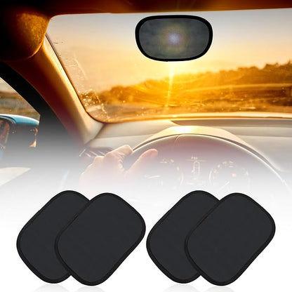 Econour Cling Sun Shade for Car Window and Windshield 4 Pack, Static Cling | Glare Protection for Baby | Car Windows Tint Sun Visor | Sun Glare Blocker for Driving | Sun Glare Protection Accessories by EcoNour