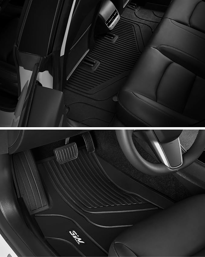 3W Floor Mats and Trunk Mat for Tesla Model 3 2021-2023 | Full Set All-Weather TPE Floor Liner, Custom Fit Model 3 Accessories, Black, Over 10 Years Lifespan - Image 8