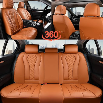 Coverado Car Seat Covers Full Set, Brown Seat Covers, Automotive Car Seat Cover, Car Seat Covers Front Seats Back Seat Covers, Car Seat Protector Universal Fit Most Cars - Image 6