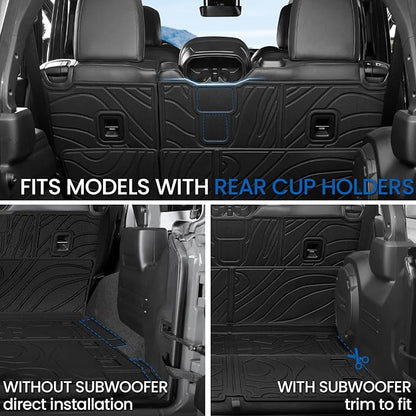 Cargo Mat for Jeep Wrangler JL Unlimited 2018-2026 Accessories | Not fit JK/4XE, Cargo Liner & Rear Seat Back Protector, All Weather TPE, Non Slip & Odorless & Scratch Proof, Quick Clean - Image 3