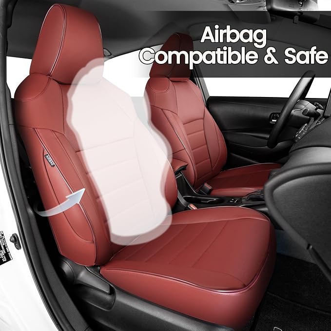 HKZ Customized Special seat Cover for Toyota Corolla (Burgundy, 2020-2022 Corolla L LE (Non-Hybrid)) - Image 4