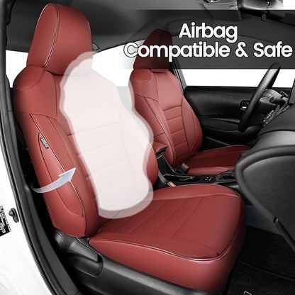 HKZ Customized Special seat Cover for Toyota Corolla (Burgundy, 2020-2022 Corolla L LE (Non-Hybrid)) - Image 4