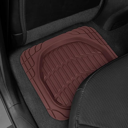 CAT® ToughRide™ Heavy-Duty 4 Piece Burgundy Floor Mats for Cars - Trim to Fit All-Weather Rubber Car Mats Full Set - Truck Mats & Cars Floor Mats - Interior Accessories for SUVs & Car Rug Protection - Image 4