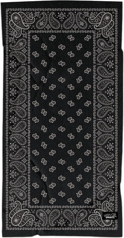 Sprints Athletic Running Towel, Full-Sized, Car Seat Cover - Performance Microfiber (Paisley Probs) - Image 5