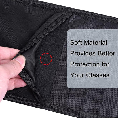Wisdompro Car Sun Visor Storage Pouch, Sunglasses Bag & 3 CD Sleeves, Black | with Pen Holder and Elastic Strap, Auto Sunvisor Organizer Pocket for Glasses, Document, Card, DVD, Papers, Receipts - Image 4