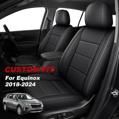 TTX LIGHTING Custom Fit for Chevrolet Equinox Front Seat Covers | 2018-2024 | 2-Seats | Original Seat Pattern | Full Coverage | Easy Install | Waterproof | Faux Leather - Image 2