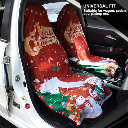 Waterproof Sweating Car Seat Cover for Post Gym Workout, Running, Swimming, Beach and Hiking, Universal Fit Non-Slip Bucket Seat Protector for Cars SUV Trucks, Machine Washable (1pcs-Xmas) - Image 4