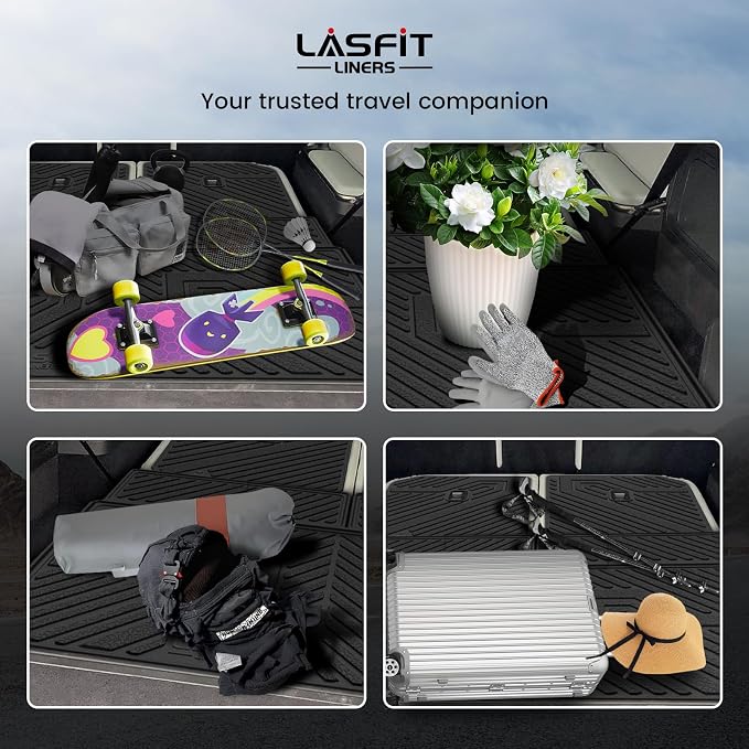 LASFIT Cargo Liner & 3rd-Row Backrest Mats for Rivian R1S 2022-2025 | Rear Cargo Area, 3rd-Row Seatback Protection, Premium TPE Liners, Custom Laser Fit, Easy to Wash - Image 8