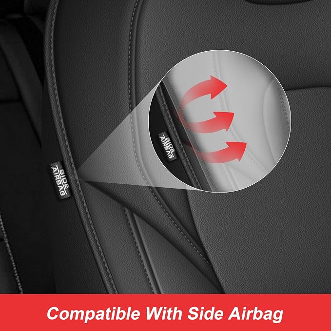 TTX LIGHTING Custom Fit Front Seat Covers for Tesla Model Y 2020-2026 | Preserve Premium Interior with Original Seat Pattern Perforated Waterproof Faux Leather Full Set Airbag Compatible - Image 5