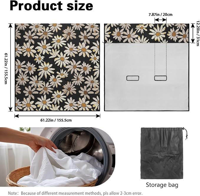 Daisy Print Car Back Seat Cover Waterproof Automotive Seat Cushions Universal Fit Rear Bench Towel Seat Covers with Non-Slip Backing for SUV, Sedan, Van - Image 7