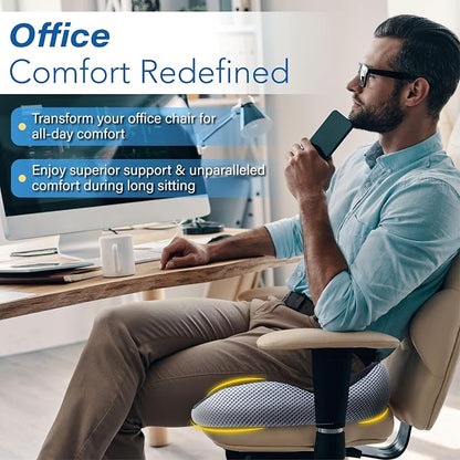 Allaboutsla Car Seat Cushion for Driving, Car Seat Pillow for Short Drivers | Ergonomic Memory Foam Seat Cushion for Pain Relief, Adult Booster Seat for Car, Butt Cushion for Car, Truck, Office, B&G - Image 6