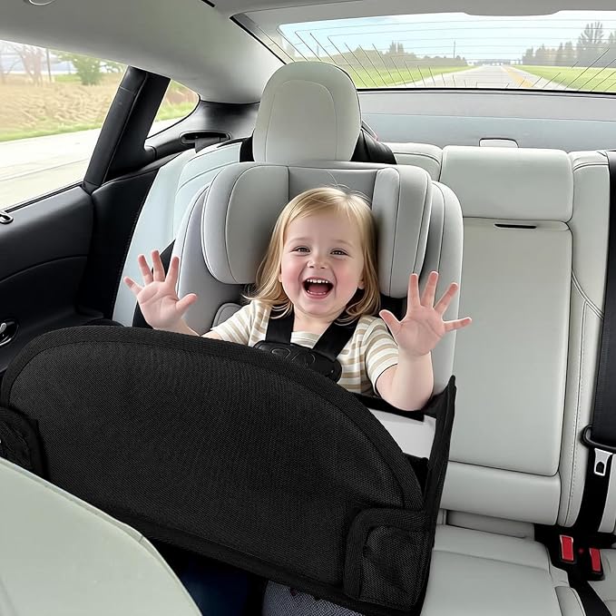 Kids Travel Tray for Toddler Car Seat, Road Trip Activities for Kid | Road Trip Essentials Accessories Lap Tray with iPad Holder Stand & Dry Erase Board as Travel Gifts for Kid,Black - Image 3