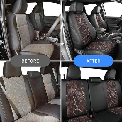 EKR Tacoma Seat Covers Custom Fit for Toyota Tacoma (Only for Hybrid) 2024 2025 2026 Double cab TRD Sport/TRD Off-Road/Limited/Trailhunter-Truck Seat Cover Full Set,Faux Leather(Black/Reed Camo) - Image 6