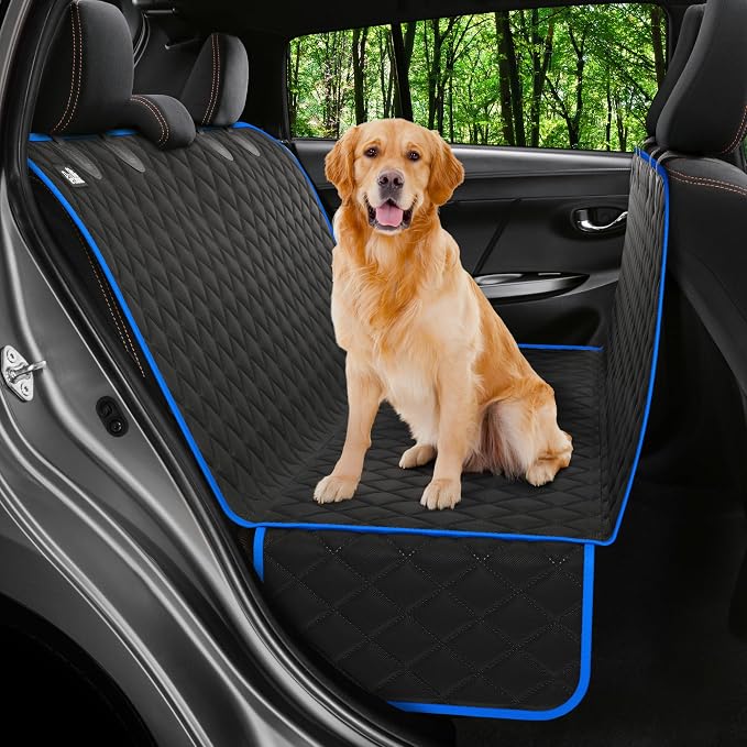 XL Dog Car Seat Cover for Back Seat, Waterproof Hammock for Car, SUV & Truck, Non-Slip Backseat Cover for Dogs, Heavy-Duty Dog Hammock Style Seat Protector Pets, Easy to Install & Clean by Petloox