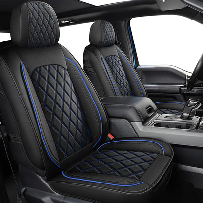 Front Seat Covers,Leather Car Seat Covers Blue for Sedan Truck SUV | Car Seat Covers,Leather Car Seat Cover,2pcs front seat covers, Universal Seat Protector For Families, Pets,Commuter by MIROZO