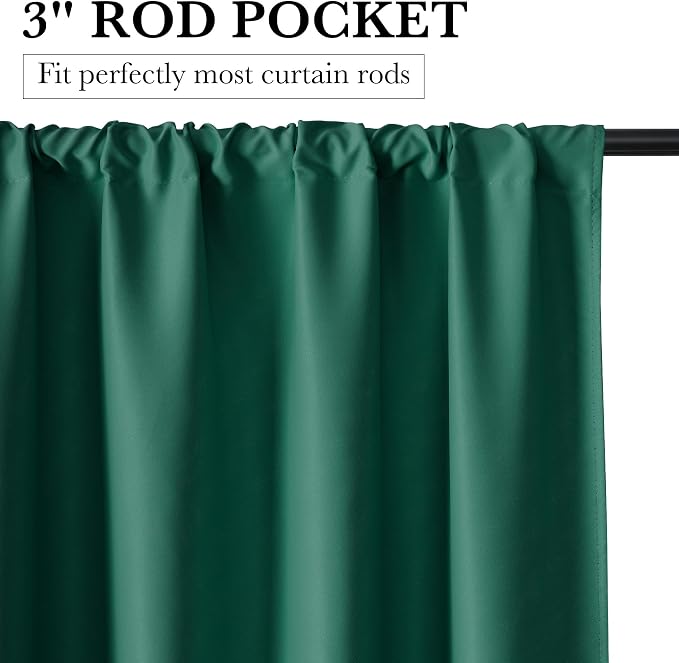 RYB HOME Bedroom Blackout Curtains 63 inches Long, 100% Blackout | Thermal Insulated, Noise Reducing, Curtains for Living Room Nursury, For Sleep, W34 x L63, Biscotti Beige - Image 2
