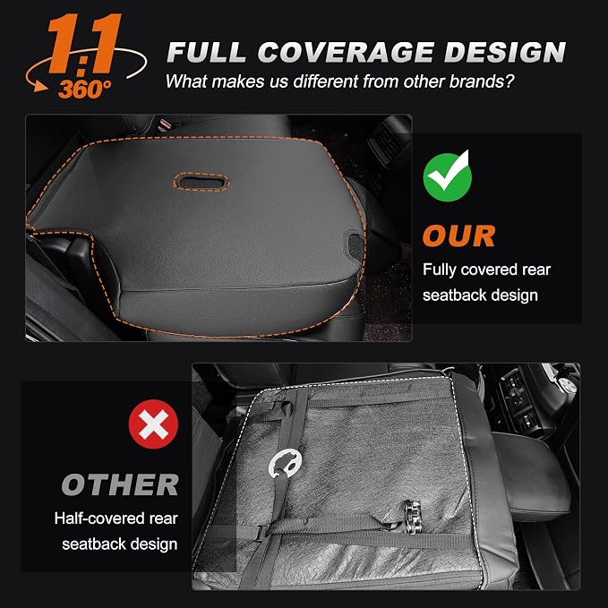 Custom Fit Seat Covers for Honda CRV: 2023 2024 2025 2026 | Front&Rear Full Set Faux Leather Car Seat Cover Waterproof Airbag Compatible(5 Seats,Black&Red) - Image 7