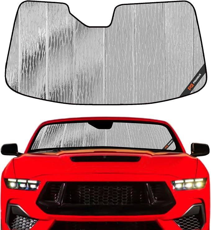 Pigenius Windshield Sun Shade for Ford Mustang 2024-2026 Front Window Sunshade - AstraGuard by Pigenius